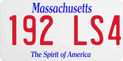 MA license plate 192LS4
