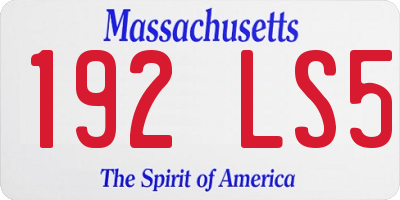 MA license plate 192LS5