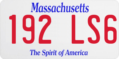 MA license plate 192LS6