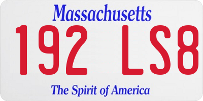 MA license plate 192LS8