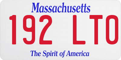 MA license plate 192LT0