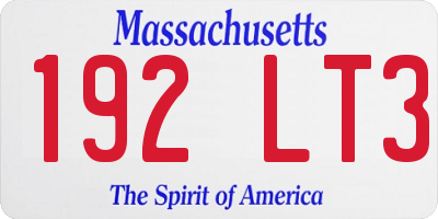 MA license plate 192LT3