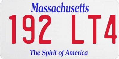MA license plate 192LT4