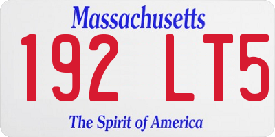 MA license plate 192LT5