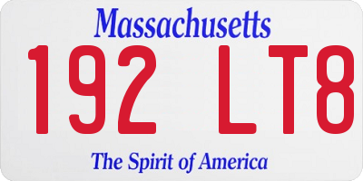 MA license plate 192LT8