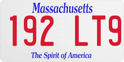 MA license plate 192LT9