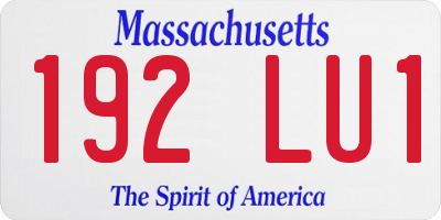 MA license plate 192LU1