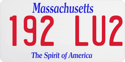 MA license plate 192LU2
