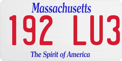 MA license plate 192LU3