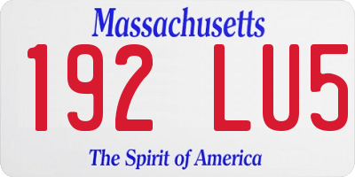 MA license plate 192LU5