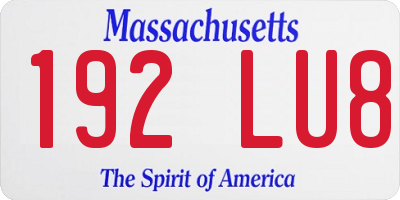 MA license plate 192LU8