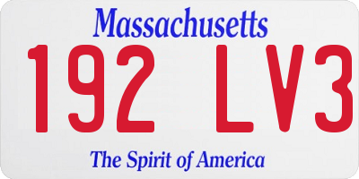MA license plate 192LV3