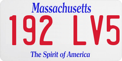 MA license plate 192LV5