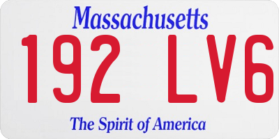 MA license plate 192LV6