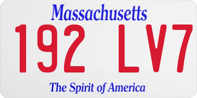 MA license plate 192LV7
