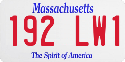 MA license plate 192LW1