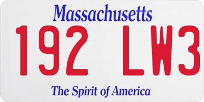 MA license plate 192LW3
