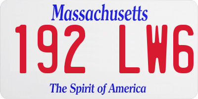 MA license plate 192LW6