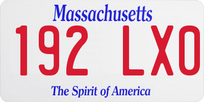 MA license plate 192LX0