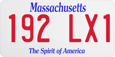 MA license plate 192LX1