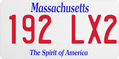 MA license plate 192LX2