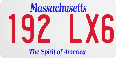 MA license plate 192LX6