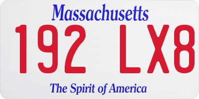 MA license plate 192LX8