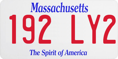 MA license plate 192LY2