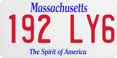 MA license plate 192LY6