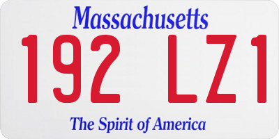 MA license plate 192LZ1
