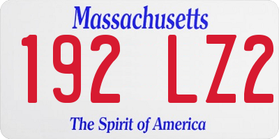 MA license plate 192LZ2