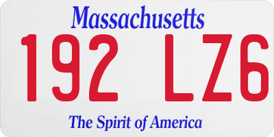 MA license plate 192LZ6