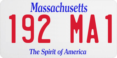 MA license plate 192MA1