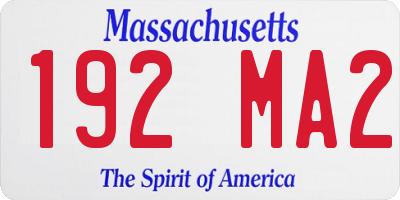 MA license plate 192MA2