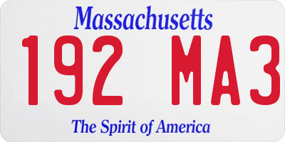 MA license plate 192MA3