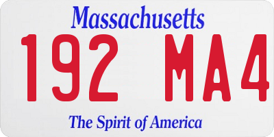 MA license plate 192MA4