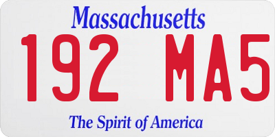 MA license plate 192MA5