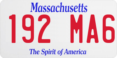 MA license plate 192MA6