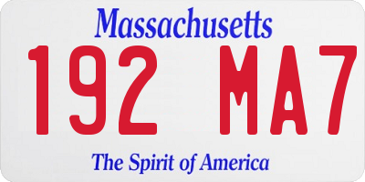 MA license plate 192MA7