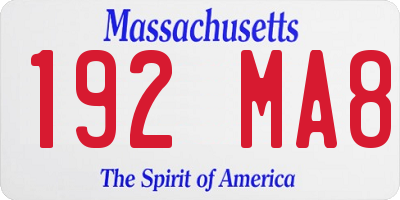 MA license plate 192MA8