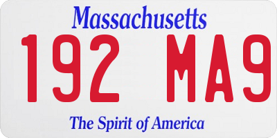 MA license plate 192MA9