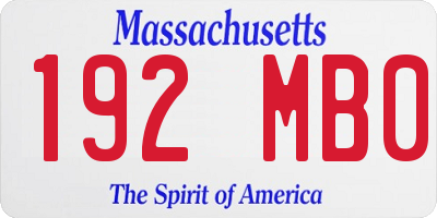 MA license plate 192MB0