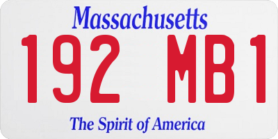 MA license plate 192MB1