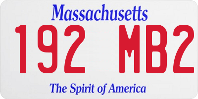 MA license plate 192MB2