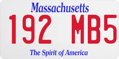 MA license plate 192MB5