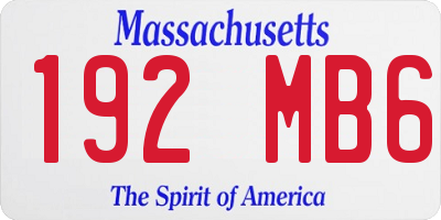 MA license plate 192MB6