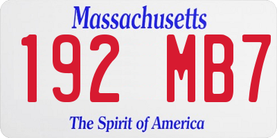 MA license plate 192MB7