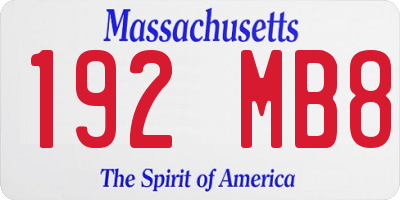 MA license plate 192MB8