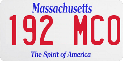 MA license plate 192MC0