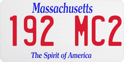 MA license plate 192MC2